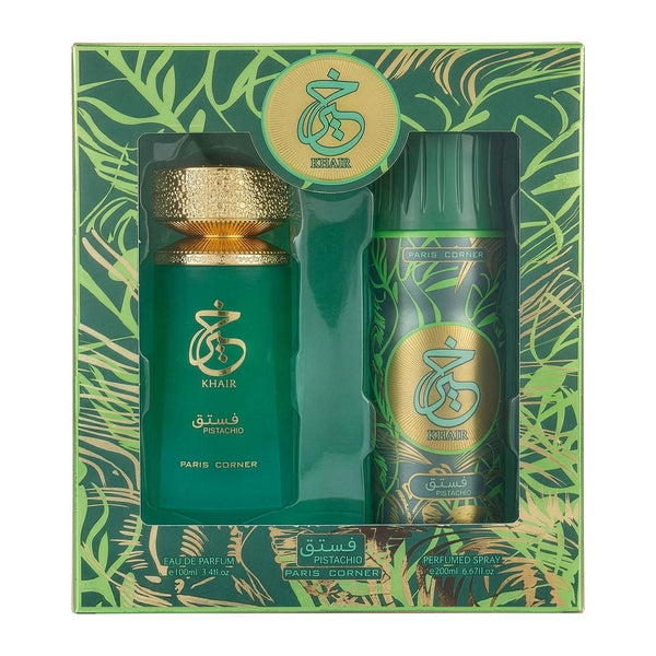 KHAIR PISTACHIO EDP 100ML + DEODORANT SPRAY 200ML