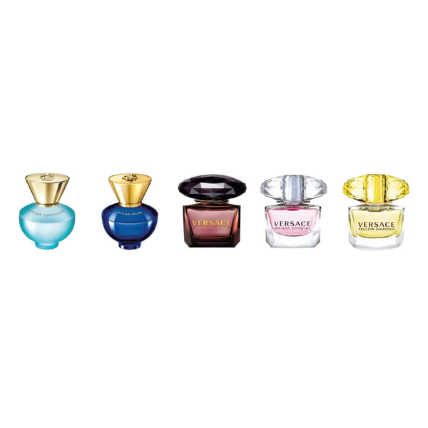 DYLAN TURQUOISE EDT 5ML + DYLAN PURPLE EDP 5ML + CRYSTAL NOIR EDT 5ML + BRIGHT CRYSTAL EDT 5ML + YELLOW DIAMOND EDT 5ML